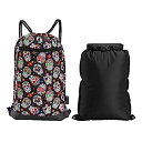 【中古】【輸入品・未使用】Skog ? Kust GymSak 2イン1 巾着式シンチバッグ 取り外し可能な防水ドライバッグ付き シュガースカル