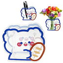 【中古】【輸入品・未使用】アクリル キュート 漫画 動物 型 花 花瓶 メイクアップ ブラシ ペンホルダー かわいいデザイン 花瓶 ホーム オフィス 装飾用 (ベア)