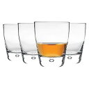 【中古】【輸入品・未使用】Bormioli Rocco Aria Double Old Fashioned Glasses, Clear, Set of 4