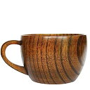 【中古】【輸入品・未使用】Natural Jujube Wood Big Coffee Mugs,Japanese Wood Soup Bowls,Handcraft Beer Mugs with Handle,Scald-p..
