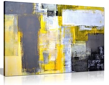 【中古】【輸入品・未使用】(A1 76x51 cm (30x20in)) - Office Art Grey And Yellow Abstract Art Painting Canvas Wall Art Picture Print (30X20) 【中古】【輸入品・未使用】(A1 76x51 cm (30x20in)) - Office Art Grey And Yellow Abstract Art Painting Canvas Wall Art Picture Print (30X20)