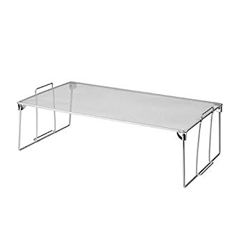 【中古】【輸入品 未使用】(1, Medium) - Stainless Steel Stackable Mesh Shelf (Silver) - Multipurpose Storage Rack for Kitchen / Bathroom / Garage / Office - Dura
