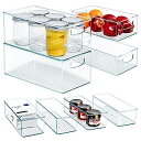 楽天スカイマーケットプラス【中古】【輸入品・未使用】Hudgan 8 PACK Stackable Pantry Organizer Bins （3 sizes） - Clear Fridge Organizers for Kitchen, Freezer, Countertops, Cabinets - Plastic