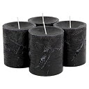 【中古】【輸入品・未使用】SPAAS 素朴なブラックピラーキャンドル - 2.8インチ x 3インチ 無香料ブラックキャンドル - 4個パック 素朴なハロウィンキャンドル ブラックホー