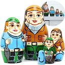 【中古】【輸入品・未使用】Fishermen ロシアンネスティング人形セット 5点 ? かわいいマトリョーシカ人形 釣り装飾 ? 男性への釣りギフト ? ロシア...