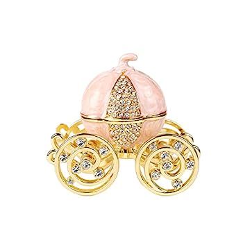 【中古】【輸入品・未使用】QIFU クラシカル ピンク パンプキン キャリッジ エナメル 小物入れ ヒンジ..