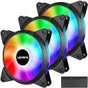 【中古】【輸入品・未使用】upHere 5V 3個パック 120mm サイレントPWM インテリジェントコントロール 5V アドレッサブルRGBファン マザーボード同期 調節可能なカラフルファ