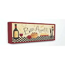 【中古】【輸入品・未使用】Stupell Industries Bon Appetit キッチンキャンバスウォールアート マルチカラー