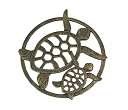 【中古】【輸入品・未使用】アンティークブロンズ仕上げ 鋳鉄 ウミガメ 壁掛け 高さ12.75インチ