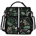 【中古】【輸入品・未使用】VLM ランチバッグ レディース 漏れ防止 断熱 花柄 ランチボックス 調節可能なショルダーストラップ付き 再利用可能 ジッパー クー...