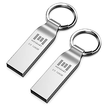 【中古】【輸入品・未使用】MOSDART 128GB メタル USB 2.0 フラッシュドライブ 2パック exFAT サムドライブ キーチェーン付き 128GB 防水 ジャンプドライブ 128G メモリース