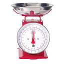 【中古】【輸入品・未使用】キッチンスケール ホワイトメタル ステンレススチールトレー付き (22ポンド) (レッド)