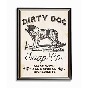 【中古】【輸入品・未使用】Stupell Industries Dirty Dog Soap Co ヴィンテージサイン オーバーサイズ フレーム入り ジクレーテクスチャアート 誇り高い米国製