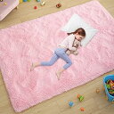 【中古】【輸入品・未使用】ふわふわで柔らかい子供部屋のラグ 赤ちゃん部屋の装飾、滑り止め 大きな毛羽のシャギーファーエリアラグ、モダン 屋内 ホーム リビングル...