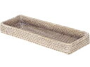 【中古】【輸入品・未使用】KOUBOO La Jolla Elongated Rattan Vanity Tray, White Wash