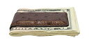 【中古】【輸入品・未使用】Real Leather Creations ブラウン 本物のオーストリッチ磁気マネークリップ - American Factory Direct - 強力なシールドマグネット - マネーホ(4)