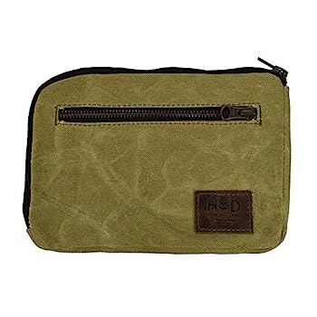 【中古】【輸入品・未使用】Hide & Drink ジッパーギアポーチ EDCオーガナイザー 現金ホルダー キーケース 旅行の必需品 ハンドメイド ワックスキャンバス, グリーン, S, ヴ