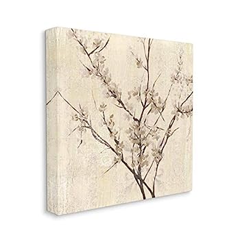 【中古】【輸入品 未使用】Stupell Industries Sepia Branches and Leaves Patterned Design, Jennifer Goldberger によるデザインウォールアート 17 x 1.5 x 17 キャンバ