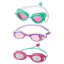 【中古】【輸入品・未使用】Speedo Kids Swim Goggles Triple Goggle Pack ~ Fun Prints (Lime, Mer...