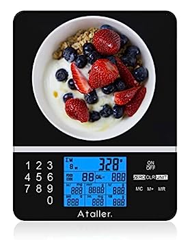 【中古】【輸入品 未使用】Ataller Food Nutrition Scale, Nutrition Facts Display Scale - Accurate Food and Nutrient Calculator, Digital Kitchen Scale, Tempered Gl