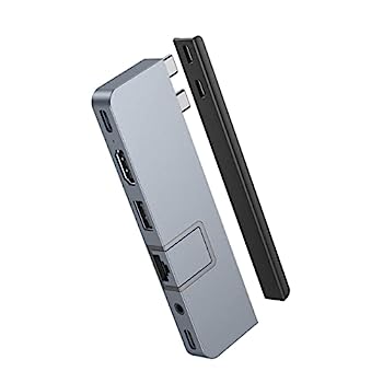 HyperDrive Duo Pro 7-in-2 マルチポート USB Cハブ 磁気グリップ付き Thunderbolt 4/USB4 USB Cアダプター MacBook Pro/Air用 スペースグレー