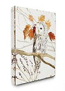 【中古】【輸入品・未使用】Stupell Industries 秋の森のフクロウ 動物 水彩画 キャンバスウォールアート 16 x 20インチ アーティストVi...