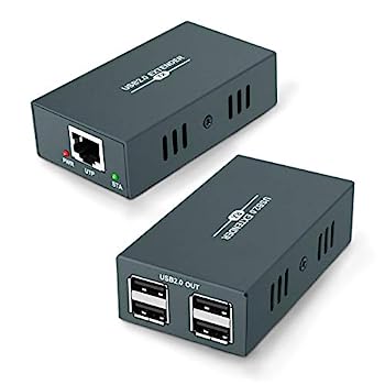 【中古】【輸入品・未使用】USBエクステンダー 165フィートキット 4つのUSB 2.0ハブ付き シングルイーサネット Cat5e/6/7 最大165フィート (50m) プラグアンドプレイ ドライ