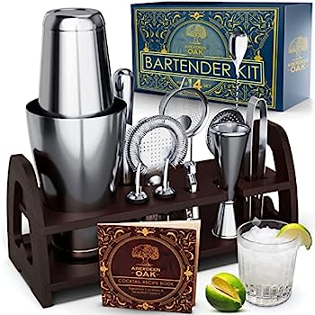 【中古】【輸入品・未使用】Aberdeen Oak Mixology バーテンダーキット - 14ピース カクテルシェーカーセットとバーキットバーアクセサリー ホームバーセット バーツール バ