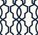 【中古】【輸入品・未使用】York Wallcoverings GE3664 Ashford Geometrics 砂時計 格子柄 壁紙 ネイビーブルー/ホワイト(4)