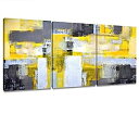 【中古】【輸入品 未使用】(Yellow) - Decor MI Abstract Canvas Wall Art Paintings on Canvas for Wall Decoration Modern Artwork Wall Decor Ready to Hang 30cm x 41c
