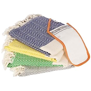 【中古】【輸入品・未使用】トルコタオルセットの4魚Eye Peshtemal Bath and BeachTowel% 100コットン Pack of 4 04-PES-EYE-VAR