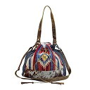 【中古】【輸入品・未使用】Myra Bag ブルーバケットバッグ アップサイクル コットン&ヘアレザー S-3062