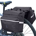 【中古】【輸入品・未使用】Vuudh 自転車パニアバッグ - 30L 自転車バッグ 反射トリム付き 防水 自転車用リアシートサドルバッグ (ブラック、M)