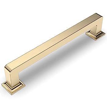 【中古】【輸入品・未使用】Amerdeco (アメルデコ) つや消し真鍮 キャビネット取っ手 5インチ (128mm) ホールセンター ゴールド キッチンキャビネットハンドル ハードウェア(4)