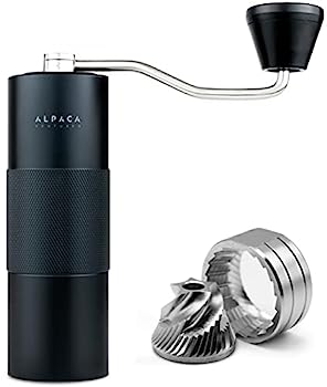 【中古】【輸入品・未使用】ALPACA VENTURES プレミアム手動コーヒーグラインダー (ブラック) - 調節可能な挽き設定 フレンチトルコプレス ドリップエスプレッソ ステンレス