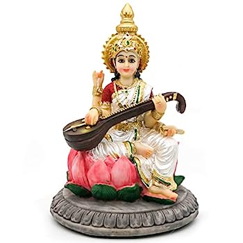 【中古】【輸入品・未使用】ヒンドゥー教の女神サラスヴァティ アイドル像 高さ5.1インチ サラスワティ..