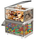 【中古】【輸入品・未使用】CTSNSLH 30リットル 2パック プラスチックストレージビン 車輪付き ダブルドア プラスチック折りたたみボックス 積み重ね可能な蓋付き収納ボック