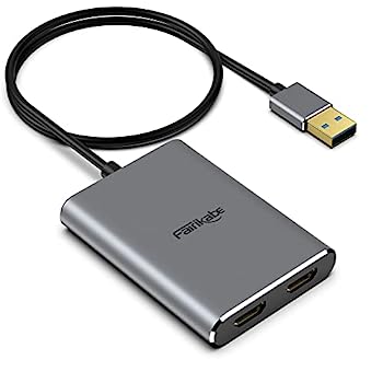 【中古】【輸入品・未使用】fairikabe USB 3.0 - デュアルHDMIアダプター 4K 30Hz USB - HDMIアダプタ..