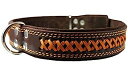 yÁzyAiEgpzHigh Quality Genuine Leather Braided Dog Collar, Brown 1.6 Wide. Fits 19-24 Neck. by Dogs My Love