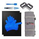 【中古】【輸入品・未使用】8 Piece Ultimate Grill/Smoker Set - Non-Stick Grilling Mats, Silicone Grilling Gloves, Meat Shredder Claws, Basting Brush, and Tongs wi