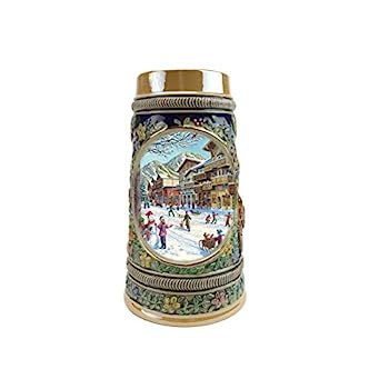 "Winter In Germany" Essence of Europe Gifts E.H.G. Collectible Ceramic Beer Stein (2.5cm Collection of Four Steins)