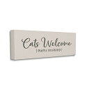 【中古】【輸入品・未使用】Stupell Industries Cats Welcome People Tolerated Playful Pink White...