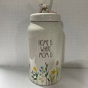 【中古】【輸入品・未使用】Rae Dunn HOME IS WHERE MOM IS キャニスター - セラミック - 母の日 - 花付き