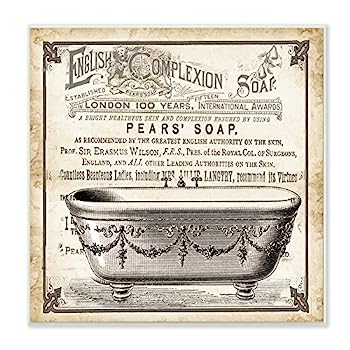 【中古】【輸入品・未使用】Stupell Home D?cor Old English Tub Pears' Soap ストレッチキャンバスウォールアート 17 x 1.5 x 17インチ 米国製