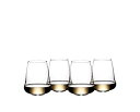 【中古】【輸入品・未使用】Riedel 脚なしウィングリースリング/シャンパングラス 4個セット クリア