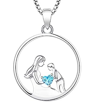 【中古】【輸入品・未使用】YL レディース 母と息子/娘 ネックレス スターリングシルバー 母を抱きしめる ハートペンダント ネックレス 母へのギフト