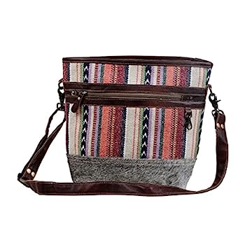 【中古】【輸入品・未使用】Myra Bag 色合い ショルダーバッグ アップサイクル コットン&牛革レザー S-2865