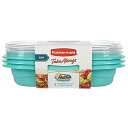 【中古】【輸入品 未使用】2 Sets of Rubbermaid TakeAlongs On the Go Food Storage and Meal Prep Containers, 3.7 Cup Divided Rectangle, 3-Pack, Teal Splash