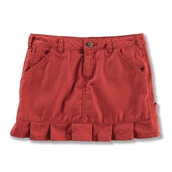 【中古】【輸入品・未使用】Carhartt Kid 's cx8801?Washed Duck Dungaree Skort???Girls カラー: レッド
