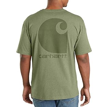 楽天スカイマーケットプラス【中古】【輸入品・未使用】Carhartt メンズ 103559 ワークウェア C ロゴ グラフィック 半袖Tシャツ - L トール - オイル グリーン ヘザー